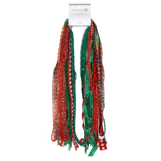 Red & Green Ribbon Trim by Celebrate It®, 25ct.